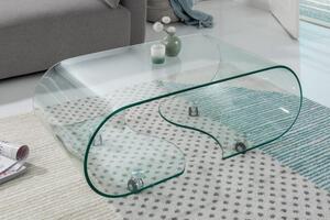 Invicta Interior - Extravagantný sklenený konferenčný stolík FANTOME 90 cm transparentný