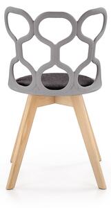 Jedálenská stolička K308 - sivá / čierna / prírodná