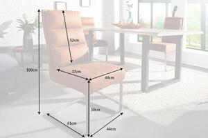 Invicta Interior - Dizajnová konzolová stolička COMFORT svetlohnedá, rám z nerezovej ocele