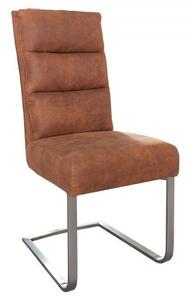 Invicta Interior - Dizajnová konzolová stolička COMFORT svetlohnedá, rám z nerezovej ocele