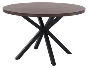 KONDELA Jedálenský stôl, tmavý dub/čierna, priemer 120 cm, MEDOR