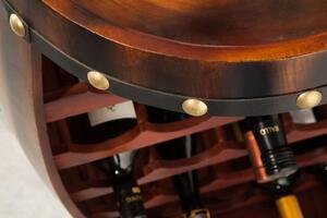 Invicta Interior - Elegantný stojan na víno BODEGA 80 cm, borovica, tmavohnedý