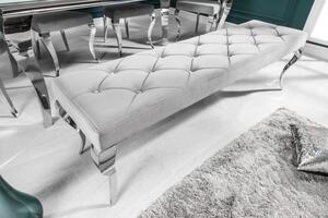 Invicta Interior - Elegantná lavica MODERN BAROQUE 170 cm, šedý zamat