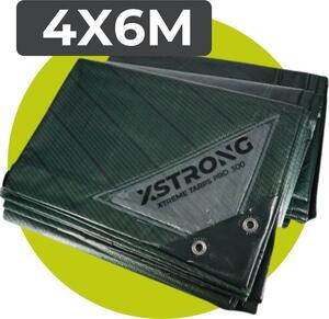 Xstrong Pro 300 - Plachta - 4x6 - Zelená - Vodotesná a odolná voči UV žiareniu - 3-vrstvová krížom laminovaná plachta
