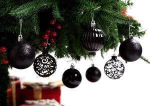 Tutumi, vianočné ozdoby na stromček 6ks KL-21X25, čierna, CHR-00658