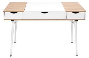 Tutumi, stôl so zásuvkami v škandidávskom štýle 120x50x77 cm 190303, biela-dub sonoma, MEB-02569