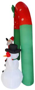 Tutumi - LED sviatočný nafukovací oblúk - Santa Claus a snehuliak - pestrá