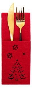 TUTUMI - Vianočné vrecko na príbory KF218-4 - červená, 4 ks