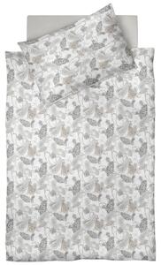 POSTEĽNÁ BIELIZEŇ, satén, hnedá, biela, svetlohnedá, 140/200 cm Fleuresse - Obliečky & plachty