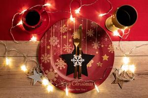 Tutumi, vianočný obal na príbor 6ks, čierna, CHR-06512