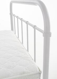Kovová jednolôžková posteľ s roštom Linda 120 - biela