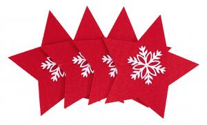 Tutumi - Vianočný obal na príbory hviezda - červená - 4 ks