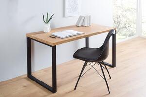 Invicta Interior - Dizajnový písací stôl OAK DESK 120 cm dub, kovový rám