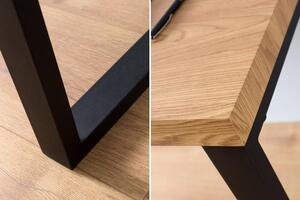 Invicta Interior - Dizajnový písací stôl OAK DESK 120 cm dub, kovový rám