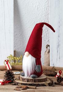 Vianočný škriatok s fúzmi 40 cm - červený