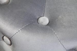 Invicta Interior - Elegantná taburetka MODERN BAROQUE CHESTERFIELD 38 cm zamat, šedá, zlatá