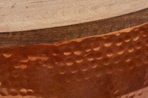 Invicta Interior - Ručne vyrobený konferenčný stolík ORIENT STORAGE 60 cm meď, mango