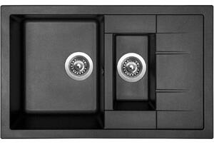 Set Sinks CRYSTAL 780.1 Metalblack + batéria Sinks MIX WINDOW W chróm