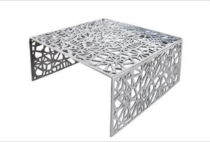 Invicta Interior - Ručne vyrobený konferenčný stolík ABSTRACT 60 cm hliník, strieborný
