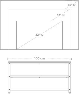 VASAGLE TV stolík Industry - 100x40x51, 5 cm