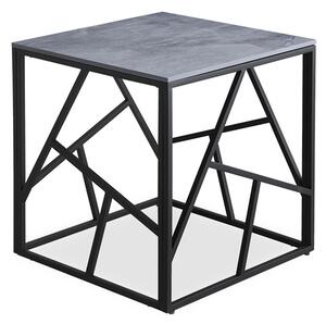 Konferenčný stolík Universe 2 Kwadrat - sivý mramor / čierna