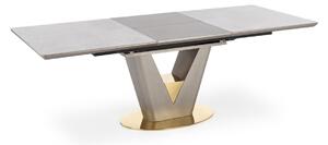 Rozkladací jedálenský stôl Valentino - svetlosivá / zlatá