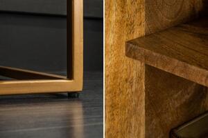 Invicta Interior - Masívny príborník ONYX 160 cm mangové drevo s lemom z achátového kameňa