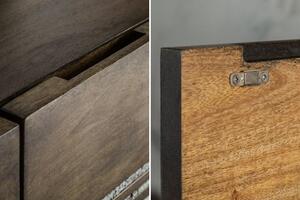 Invicta Interior - Masívna skriňa ONYX 100 cm mangové drevo s lemovaním z achátového kameňa
