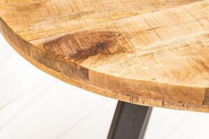 Invicta Interior - Dizajnový jedálenský stôl IRON CRAFT 80 cm okrúhly mango, prírodný