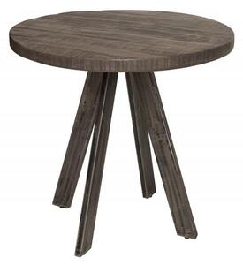 Invicta Interior - Dizajnový jedálenský stôl IRON CRAFT 80 cm okrúhly mango, šedý