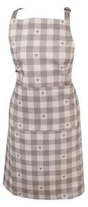 Kitchen Apron 70x85 Cm Grey Beige Cotton Hearts - 70*85 cm - Clayre & Eef