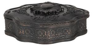 Čierna antik šperkovnica s dekorom najsvätejšie srdce Ježišovo - 12*11*4 cm - Clayre & Eef