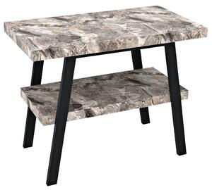 Sapho TWIGA umývadlový stolík 80x72x50 cm, čierna mat/šedý kameň