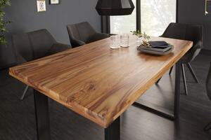 Nemecko - Dizajnový jedálenský stôl IRON CRAFT 120 cm sheesham, prírodný
