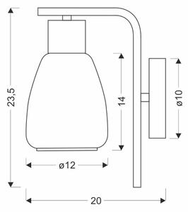 Nástenná lampa MOLDO 1xE27/40W/230V čierna/dymová čierna