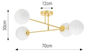 Luster na tyči 4xE27/35W/230V pr. 70 cm zlatá