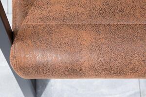Invicta Interior - Priemyselná konzolová lavica LOFT 160 cm vintage hnedá s podrúčkami