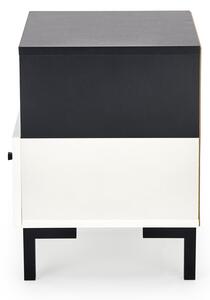 Nočný stolík Silvia - biela / čierna