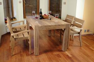 Fakopa - Masívny stôl NANDAL 140 cm z recyklovaného teaku, prírodný