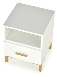 Nočný stolík Silvia - biela / zlatá