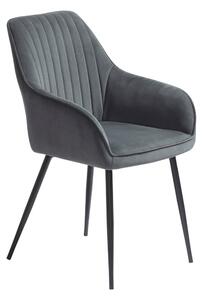 Sivé čalúnené jedálenské kreslá v súprave s podrúčkami 2 ks Nolan Stripe – Unique Furniture