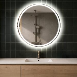 Nástenne zrkadlo okrúhle do kupelne s osvetlenim LED L76 kozmetické zrkadlo na stenu