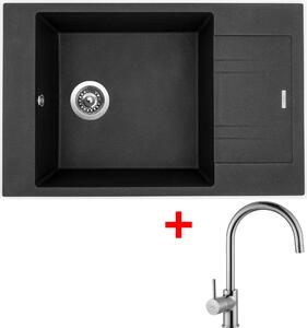 Set Sinks Vario 780 Metalblack + Vitalia lesklá