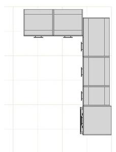 Rohová kuchyňa Brick ľavý roh 240x160 cm (čierna/dub craft)