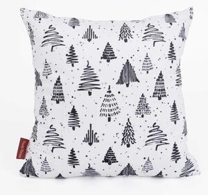 Vianočná obliečka na vankúš Velvet 40 × 40 cm - Smrečky a jedličky