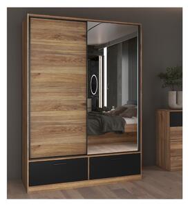 Šatní skříň BETA dub Mauvella/černá šířka 150 cm