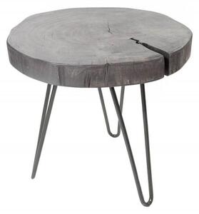 Invicta Interior - Priemyselný príručný stolík GOA 43 cm akácia, šedý