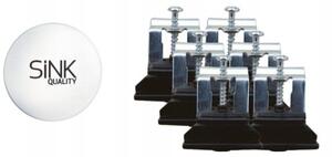 Sink Quality Sapphire, kuchynský granitový drez 755x460x190 mm + chrómový sifón, čierna škvrnitá-BROCADE, SKQ-SAP.B.1KDO.X