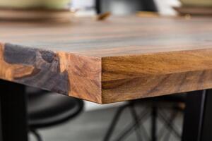 Nemecko - Masívny jedálenský stôl RELIEF 160 cm sheesham, wood grey smoke