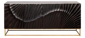 Invicta Interior - Masívny príborník SCORPION 177 cm mango, čierny 3D rezby